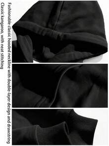 A Must-Have For Outdoor Wear With Fleece Hoodies, Tito's Handmade VODKA Enthusiasts' Must-Have Outfits, Leopard Print Vodka Bottle Patterned Fleece Hoodies, Retro Art Font Hoodies, Casual  Style Hoodies, Handmade/Personalized Fleece Washed Hoodies... Fashionable Wool Thermal Pullovers, Women's Patterned Pullovers, Fun Patterns, Men's Patterned Pullovers, Casual Thermal Pullover Shoes, Soft, Breathable, Comfortable, Washable, Are Essential Items For Casual Street Style Wearers, Suitable For All Seasons, Very Suitable For Casual Wear And Street Style. They Are Excellent Gifts For Family And Friends - Black - View 6