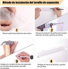 AEVIORA 8 Pcs Estantes Flotantes para Discos de Vinilo, Soporte para Vinilos de 12 Puadas, Repisa para Exhibición y Almacenamiento de álbumes, Soporte de Pared de Acrílico Transparente - negro - Ver 6