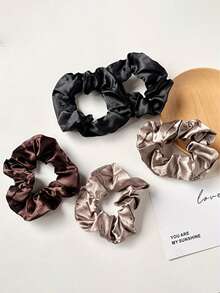 5 قطع من ربطات الشعر الأنيقة ذات القماش الأطلسي الأحادي اللون، هدايا لملء جوارب ، هدايا للنساء، هدايا عيد الميلاد، هدايا لملء جوارب للبالغين، إكسسوارات الشعر، إكسسوارات النساء، هدايا عيد الميلاد للنساء، إكسسوارات الشعر للمناسبات الخاصة - متعدد الألوان - مشاهدة 3