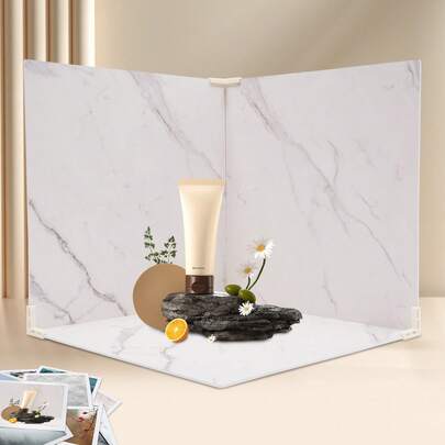 3PCS Fotokulissen – Fotokulissenbretter mit Marmor- & Weißhintergrund, Wasserdicht, Feuchtigkeitsbeständig & Staubgeschützt, Ideal für Desktop-Fotografie & Videografie, Perfekt für kommerzielle Werbung, Restaurants, Lebensmittelgeschäfte & Bücher, Hochwertig & Easy to Use