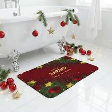 NIERBO Juego de 3 Fundas para Asiento de Inodoro y Alfombra de Navidad, Feliz Navidad, Feliz Ano Nuevo, Decoracion Navidena, Decoracion de, Decoracion del Hogar 50x80cm (Rojo-GK-12) - Rojo-GK-12 - Ver 12