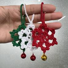 1 套/5 件手工钩针雪花挂饰、包包挂饰、家居装饰、吊坠、送给朋友的礼物、圣诞礼物 - 彩色 - 查看 12