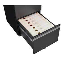 Mobile Metal Filing Cabinet With 2 Drawers And Lock, Steel Under-Desk Filing Cabinet, 25.6 Inches Tall, Legal/Letter Size Filing Cabinet, White