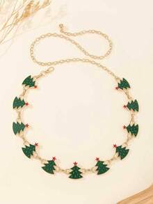 Christmas Tree Waist Chain Accessory, Minimalist & Versatile Christmas Party Women Waist Belt Decoration - Multicolor - View 3
