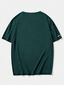 Men's Casual Shirt With Billa Print, 100% Cotton - Màu xanh lá cây đậm - Xem 2