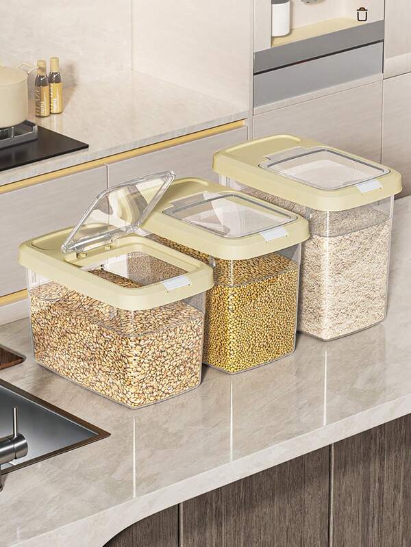 1pc Rice Bucket, Household Storage, Insect Proof, Moisture-Proof, Sealed Rice Tank, Rice Box, Flour Storage Tank, Rice Storage Box