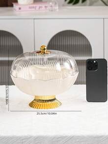 1pc Plastic PET Material Drainage High Foot Tray With Dust Cover, Unbreakable And Reusable Fruit/Dessert/Snack/Cake Serving Tray, Suitable For Various Festivals, Weddings, Parties And Events - Flower Type-golden High Feet - View 9