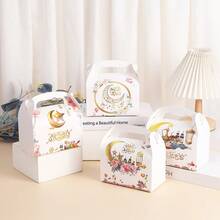504pcs/Set, 508pcs/Set, 512pcs/Set Available Star & Moon Gift Packaging Box Set, Includes 4pcs/8pcs/12pcs Moon Gift Boxes With Handles, Reusable Paper Gift Boxes And 500pcs/Roll Moon Stickers, Suitable For Holiday Gifts, Birthday Party Gifts And Holiday Snack Decorations, Star & Moon Themed Holiday Party Gift Boxes, Random Color And Style Stickers - Multicolor - View 3