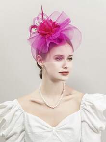 HITYfascinator 1 قطعة شريط رأس من ألياف البوليستر أحادي اللون، مناسب لجميع الفصول، شريط شعر للنساء، دياديما