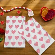 2/4/48 Piezas de Toallas de Cocina con Temática del Día de San Valentín - Super Suaves y Altamente Absorbentes de Poliéster con Patrones de Corazones Rosas - Perfectas para Decoración Festiva, Decoración de Cocina y Decoración de Fiesta. - Multicolor - Ver 5
