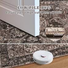 lochas Washable Vintage Bedroom Area Rugs, Large Indoor Machine Washable Non-Slip Rugs For Living Room, Dining Room, Kitchen, Office, Soft Low Pile Vintage Floor Carpets Home Decor,Non-Slip &Durable,Christmas Festival Gifts - 棕色 - 查看 2