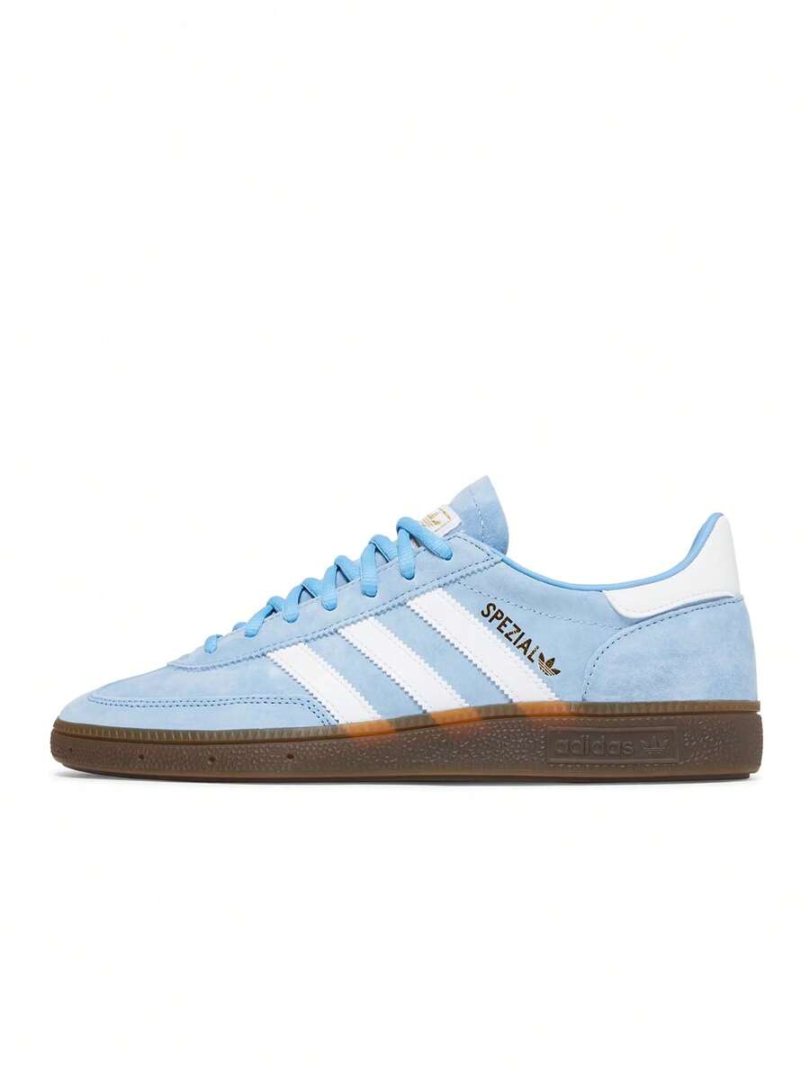 Adidas 手球 Spezial 男式运动鞋，牛绒面革鞋面，橡胶外底，OrthoLite 舒适休闲鞋 BD7632 - 淺藍色 - 查看 1
