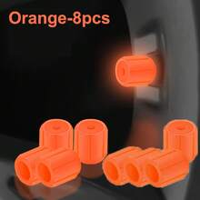 Juego de 8/4 piezas de tapas de válvula luminosas, tapas fluorescentes blandas y generales que brillan en la oscuridad, duraderas y ligeras. Tapas de válvula de neumático que brillan en la oscuridad para decoración de automóviles, accesorios universales para bicicletas, motocicletas y bicicletas. Fácil de instalar (cuanto talla grande luz solar absorba, talla grande brillará)