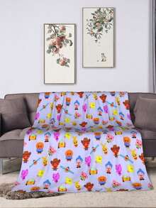 Plim Plim Blanket  Cartoon Printed Flannel Blanket - Ultra Soft Anime Themed Gift For Birthday & Christmas Celebrations Boy And Girl - Black - View 5