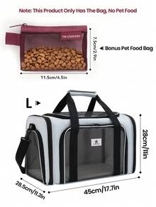 1个可折叠宠物包，便携式宠物包，符合航空运输标准的宠物旅行包，适用于小型犬猫，采用透气网布，配有肩带、可拆卸垫子和免费食物收纳袋，轻便防水宠物手提袋，猫咪旅行包 - 彩色 - 查看 15