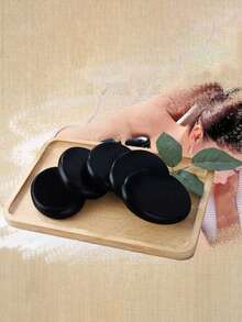 6件套中号热石按摩套装，按摩必备，理疗工具，适用于专业或家庭SPA，可暖脚、放松、疗愈。 - 彩色 - 查看 6