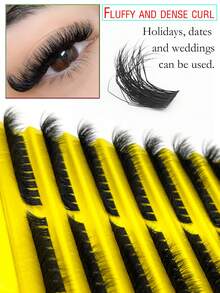 Lông mi giả dạng chùm 180 sợi, độ cong 8-16mm, kiểu D-Curl, 80D, lông mi giả 3D mềm mại, dụng cụ trang điểm lông chồn nhân tạo, có thể tái sử dụng. - D - Xem 5