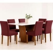Chair Cover Kit With 6 Units For Dining Room Kitchen Pantry Gel Mesh Super Offer - Burgundy - View 2