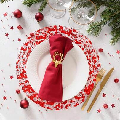 120 piezas Manteles desechables elegantes de oro - 33*33cm, Manteles de mesa redondos de poliéster con diseño de malla brillante, Ideal para bodas, cumpleaños, festivales - Perfecto para comidas y decoración del hogar, Manteles de mesa