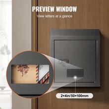 Through The Door Key Drop Box, Heavy Duty Steel Through The Door Mailbox With 12" Combination Lock, Mail Drop Box, Black - Black - View 6