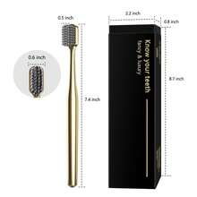 Gold Plated Luxury Toothbrush Soft Bristles Toothbrush Travel Toothbrushes For Adults Limited Luxury Gold Plated Toothbrushes{Inchcolor_nameinch:InchGoldGreyinch} - GoldGrey - 查看 8