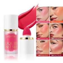 Julystar 1pc Dual-Use Lip & Cheek Cream Blush, Portable Matte Nude Face Contour Liquid Blush, Daily, Party, Stage Makeup, Christmas Holiday Facial Cosmetics - 彩色 - 查看 2