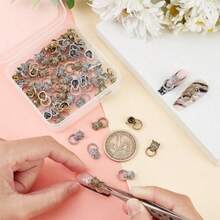 CZ 60Pcs 2 Colors Leopard Head Alloy Cabochons Feline Animal Theme Nail Art Charms Pull Ring Design Manicure Jewels Retro Wild Style Nail Art Decorations For Nail Art Supplies 0085 - 混色 - 查看 3
