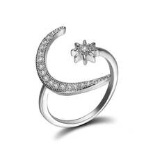 Hot New Arrival: Crescent Moon Ring Fashionable And Unique Moon Index Finger Open Ring - Silver - View 5
