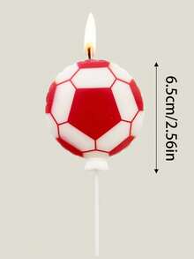 Red Soccer Shaped Celebration Cake Topper Candles For Anniversary, Birthday Party - Red - View 5