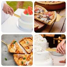 Stainless Steel Cake Spatula, Wedding Cake Knife, Pizza Cutter, Pastry Baking Tool Set, Cake Cutting Set - Multicolor - View 8