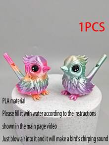 1pc Singing Bird 3D Printed, Blow To Make Bird Sounds After Filling With Water, Perfect Gift For Back To School, Graduation, Birthday (Random Bird Eye Color) - Multicolor - View 15
