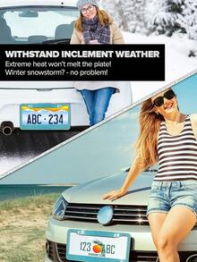 2pcs/1pc Sparkling License Plate Frame, Rhinestone Decorated Stainless Steel Shiny License Plate Frame, Suitable For Ladies And Girls - Style a - View 9