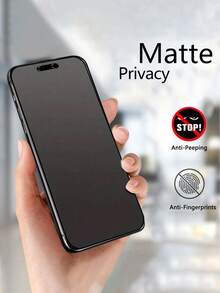 2片/套 磨砂防窥全覆盖防盗膜，适用于，防指纹、防摔、防刮花，触感细腻，不留指纹，兼容保护膜，兼容保护膜，兼容手机壳，兼容 17 Pro Max、17 Air、17、16 Pro Max、16 Pro、16 Plus、16、16 E、15 Pro Max、14 Pro Max、13 Mini、12、11、XS Max、XR、X、8、8 Plus、7、7 Plus所有系列 - 黑色 - 查看 3