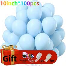 100pcs/40pcs 10-Inch Macaron Color Latex Balloons, Suitable For Birthday Decoration, Holiday Party, Wedding Decoration, Retirement Party, New Year Decoration, DIY Decoration, And Various Occasions