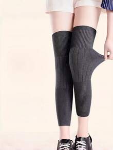 2 Peças de Joelheiras Quentes, Aquecimento Estendido de Inverno, Almofadas de Perna Grossas Antiderrapantes, Joelheiras Unissex para Clima Frio, Tecido de Malha, Design de Deslizar, Meias Confortáveis