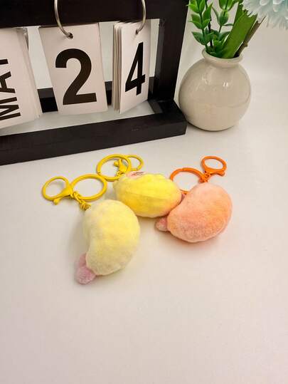 Cute Fried Shrimp Plush Keychain, Adorable Car Key Chain, Couple Bag Pendant, Holiday Party Favor, Christmas & New Year Gift