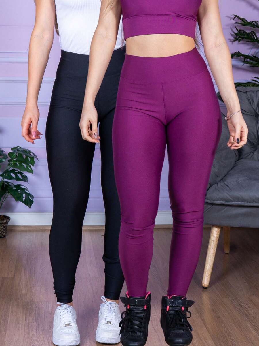 Women Sports Leggings - 紫色 - 查看 1