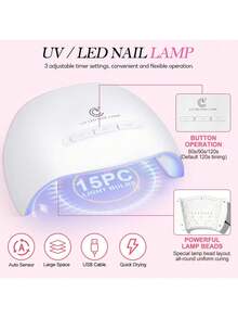 PEACECOLOR Beginner Acrylic Nail Kit With UV Nail Lamp Glitter Powder Complete DlY Nail Art Starter Kit For Gift Nail Extensions Gift Set - Bộ dụng cụ làm móng Acrylic 92 món - Xem 7