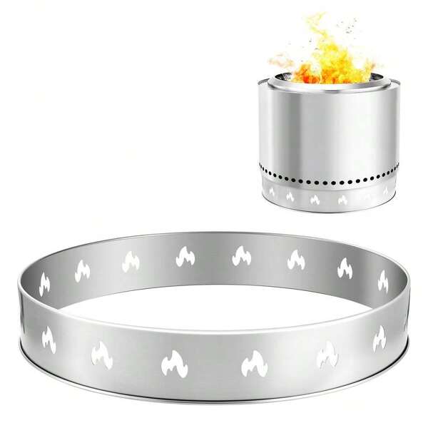 Soporte para fogata sin humo de acero inoxidable de 27 pulgadas - Chimenea portátil para exteriores, diseño resistente a la oxidación, ideal para camping y uso en el patio trasero - φ 587 X 99mm