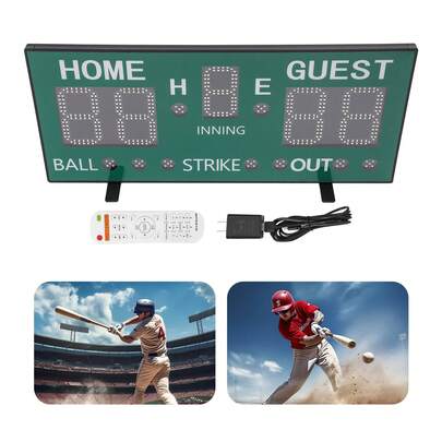 5-Levels Electronic Baseball Scoreboard 78*35cm ABS Score Display Board Green