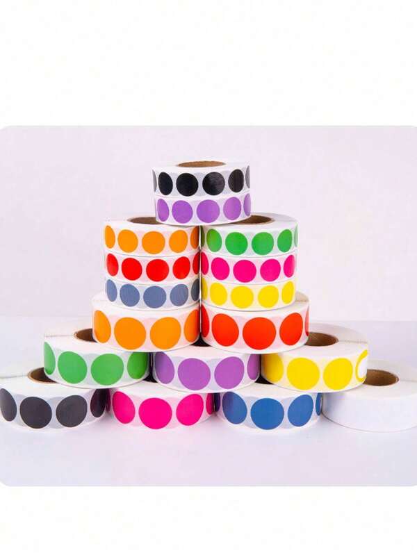 1000pcs Assorted Colored Dot Stickers, Colorful Coding Labels. Main Uses Include: File Organization, Highlighting, Coloring, Suitable For Student Classroom, Office Organization, Christmas Gift, Holiday Home Decor. Each Roll Contains 1000 Stickers, Ideal For Bulk Labeling Or Decorating Needs.
