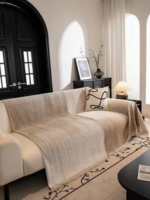 1件装雪尼尔现代防滑沙发套，防滑沙发保护垫，奢华高端品质，全覆盖坐垫，适用于沙发、桌布、野餐垫、卧室、客厅、办公室、俱乐部、户外、1-4人沙发、L型沙发、装饰沙发、沙发保护，四季皆宜 - 卡其色 - 查看 10