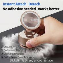 MOMAX KH20 Vacuum Magnetic Electric Adsorption Car Phone Holder For Navigation, Suitable For Cars, Desert Gold