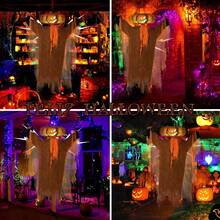 FANLD Halloween Decoracion Fantasma Calabazas con Sonido,Giratoria,Brillante,Coantes Fantasmas Calabaz Adornos Halloween Terror Exterior Interior Fiesta,Animatronic Hallowee Fantasma Calabaza - negro - Ver 5