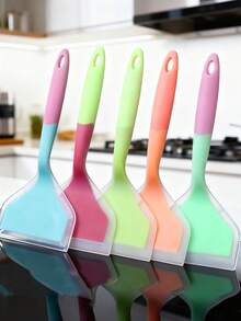 1pc Unisex Soft Pastel Color Spatula - Ergonomic Non-Slip Handle, Non-Stick Surface | Practical Daily Cooking Tool For Pancakes, Steaks, Eggs And Mixing | Durable, Easy To Clean, Ideal For Thanksgiving, Housewarming And Home Meal Prep