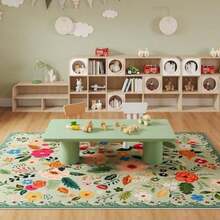 Rugcomf - Alfombra para sala de estar, 6 x 9 pulgadas, lavable a máquina, estilo bohemio, antideslizante, floral, clásico, de pelo bajo, alfombra grande para sala de estar, recámara, granja, comedor,(5'x7' Verde) - Tipo 5 - Ver 7