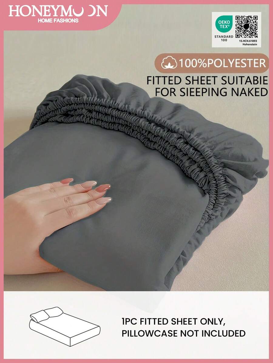 1 Stück superweiche, einfarbige Spannbettlaken, leichte, wolkenartige Bettwäsche, 25 cm tiefe Tasche, für alle Bettgrößen - Einzelbett, Doppelbett, Kingsize, Queensize, für Zuhause und Schule/Studentenwohnheim Bettwäsche-Essentials