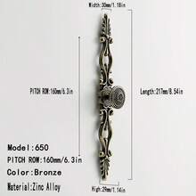 1pc European Zinc Alloy Carved Vintage Drawer Handle, Antique Bronze Knobs And Handles Classic Style Cabinet Pulls, High Quality Furniture Kitchen Dresser Bedroom Wardrobe Door Handles - Bronze - View 8