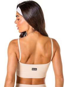 Basic Fitness Top In Polyamide - Màu be - Xem 3