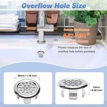4pcs Plastic Sink Overflow Ring Set - Protects Against Water Damage, Easy Installation, Adjustable, And Versatile For Kitchen And Bathroom Sinks - Basin Overflow Cover, Vanity Sink Overflow Cover Kitchen Items Kitchen Accessories Kitchen Tools